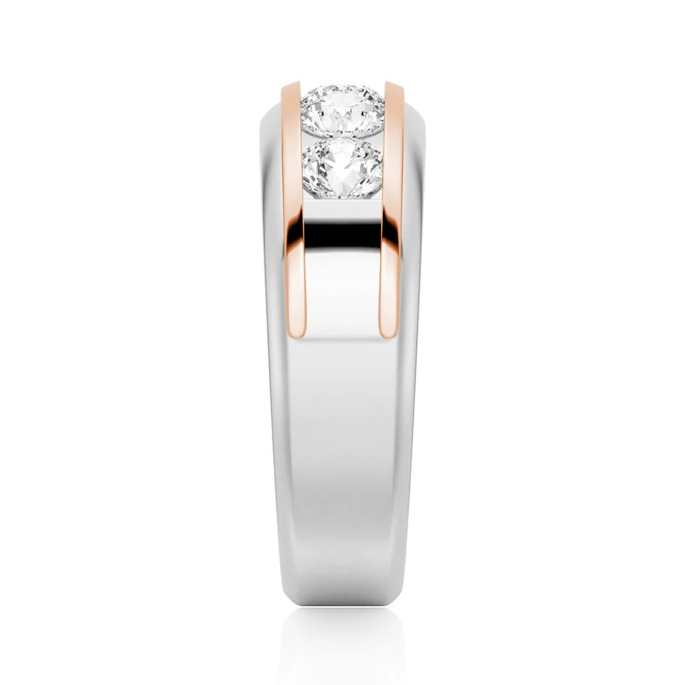 Modern Men’s Ring with Moissanite Stones
