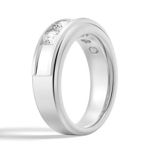 Load image into Gallery viewer, 8mm Two-Tone Channel Set Moissanite Men’s Wedding Band – Gold, Silver or Platinum Ring
