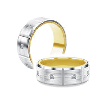 Load image into Gallery viewer, Silver and Gold Moissanite Wedding Ring