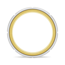 Load image into Gallery viewer, 8mm Two-Tone Princess Cut Moissanite Men’s Ring – Silver, Gold, or Platinum Band