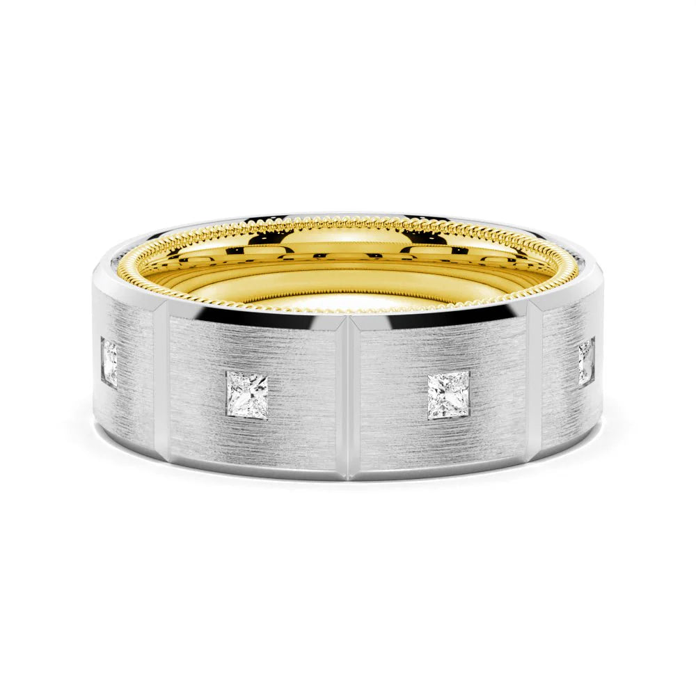 8mm Two-Tone Men’s Moissanite Ring