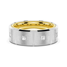Load image into Gallery viewer, 8mm Two-Tone Men’s Moissanite Ring