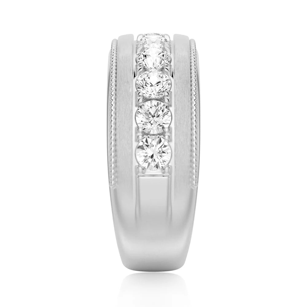 Platinum Bezel Set Men’s Wedding Band