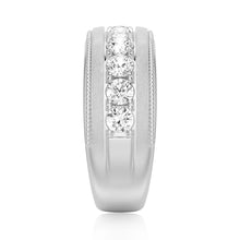 Load image into Gallery viewer, Platinum Bezel Set Men’s Wedding Band