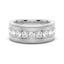 Load image into Gallery viewer, 9mm Bezel Set Moissanite Men’s Ring