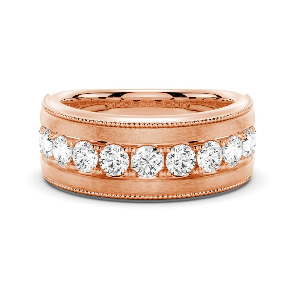 Wide Moissanite Wedding Band for Him