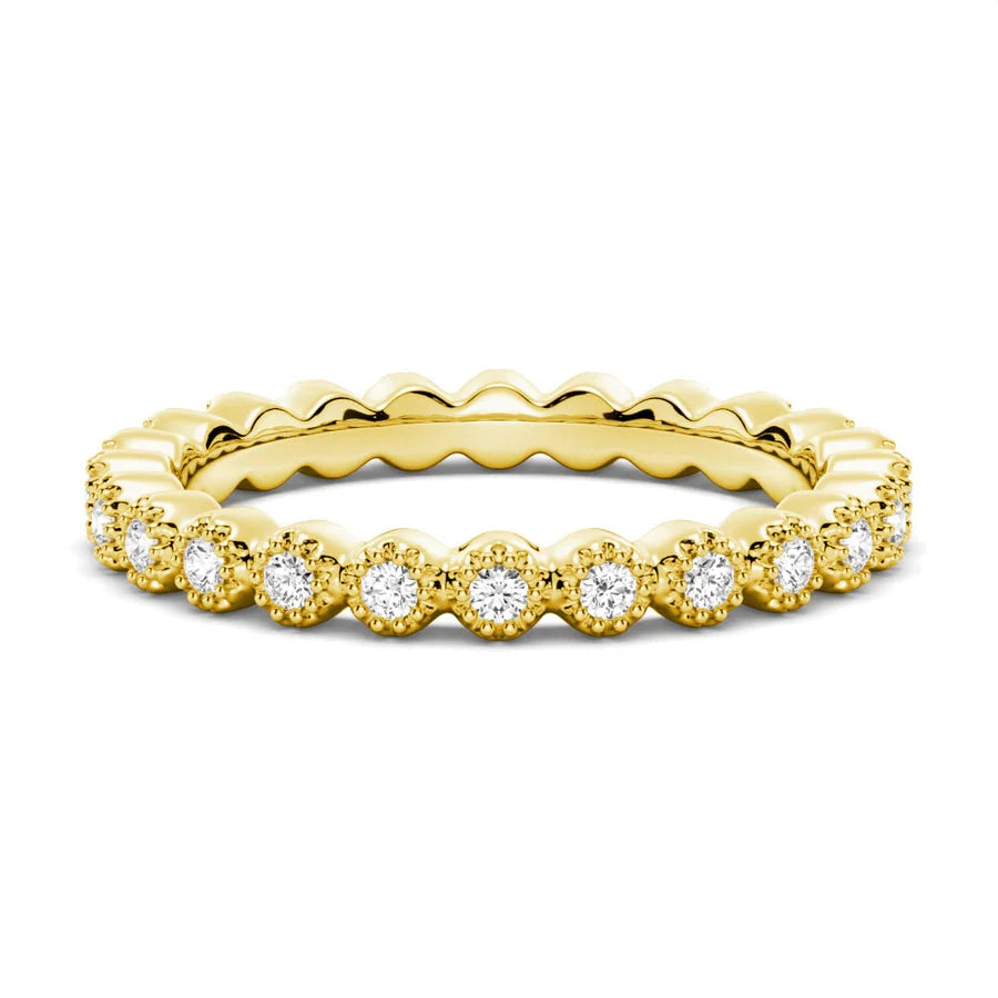 Delicate Bezel-Set Moissanite Eternity Ring