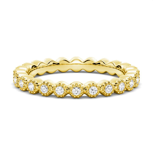 Delicate Bezel-Set Moissanite Eternity Ring