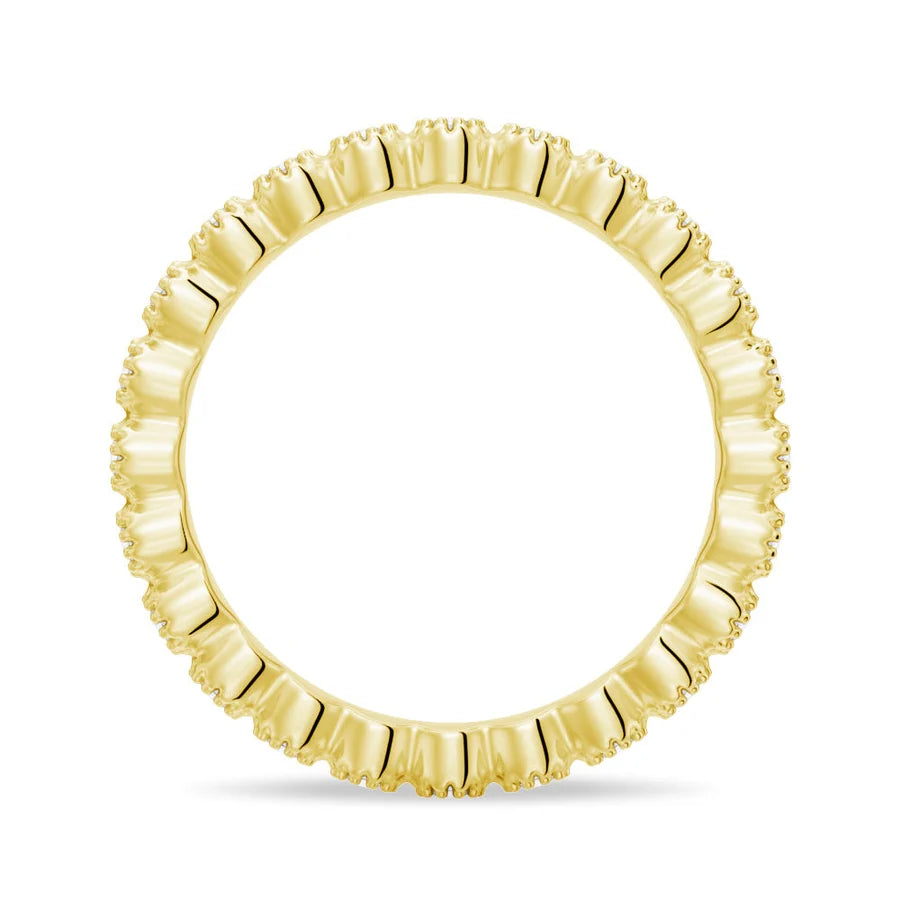 Delicate Bezel-Set Moissanite Eternity Ring
