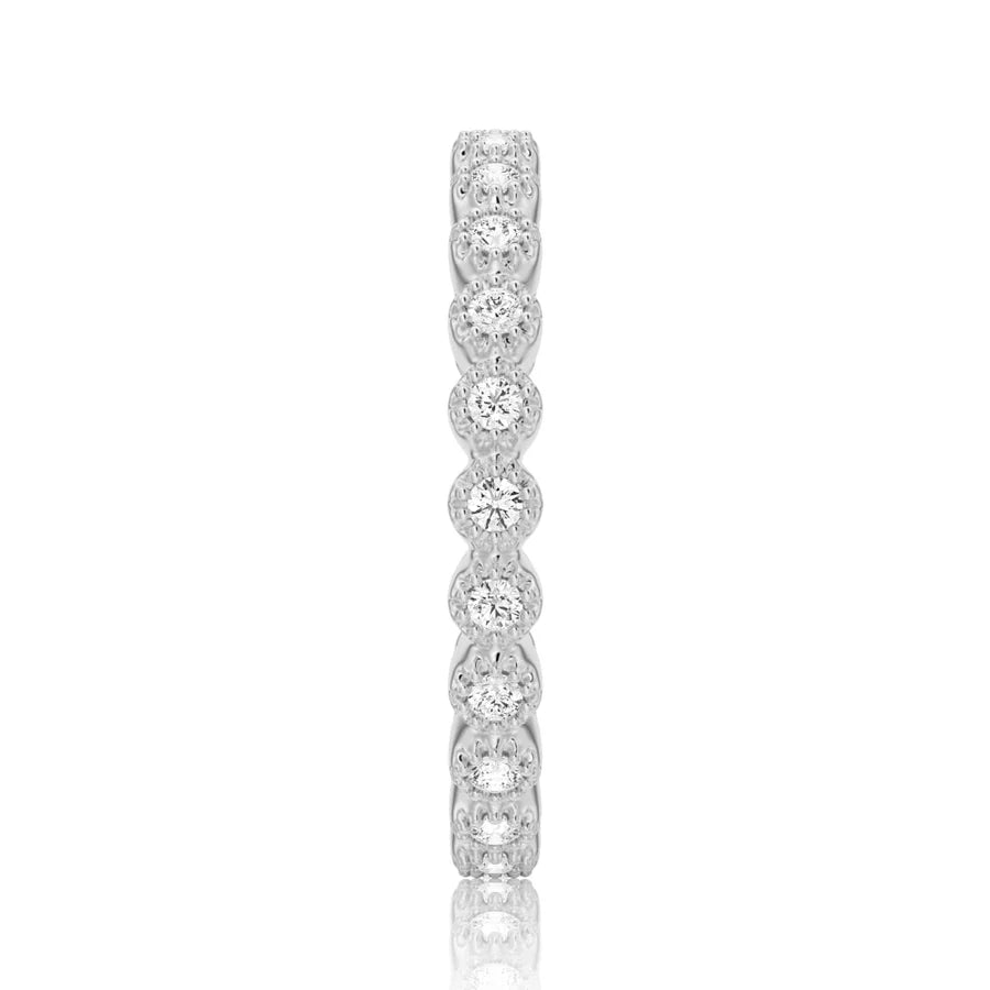 Delicate Bezel-Set Moissanite Eternity Ring