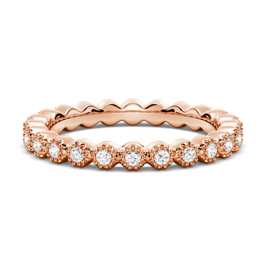 Delicate Bezel-Set Moissanite Eternity Ring