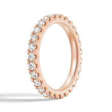 Load image into Gallery viewer, 2.2mm French Pave Round Cut Moissanite Ring Eternity Band
