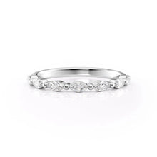 Load image into Gallery viewer, Marquise Shape Moissanite Wedding Band