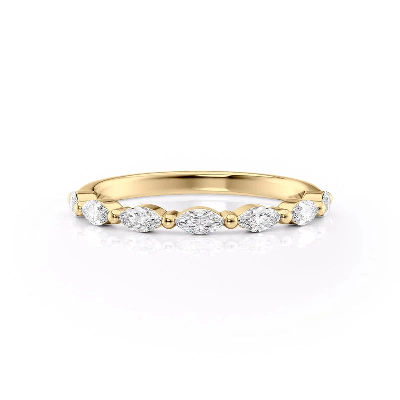 18K Gold Moissanite Bridal Band