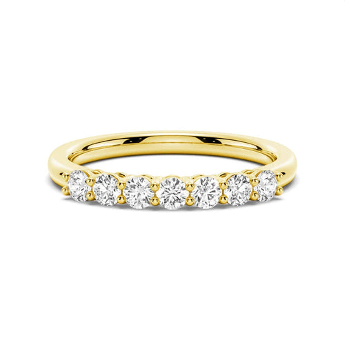 Petite 7 Stone French Pave Moissanite Ring Wedding Band