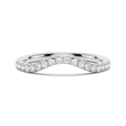 Petite Pave French Moissanite Wedding Band