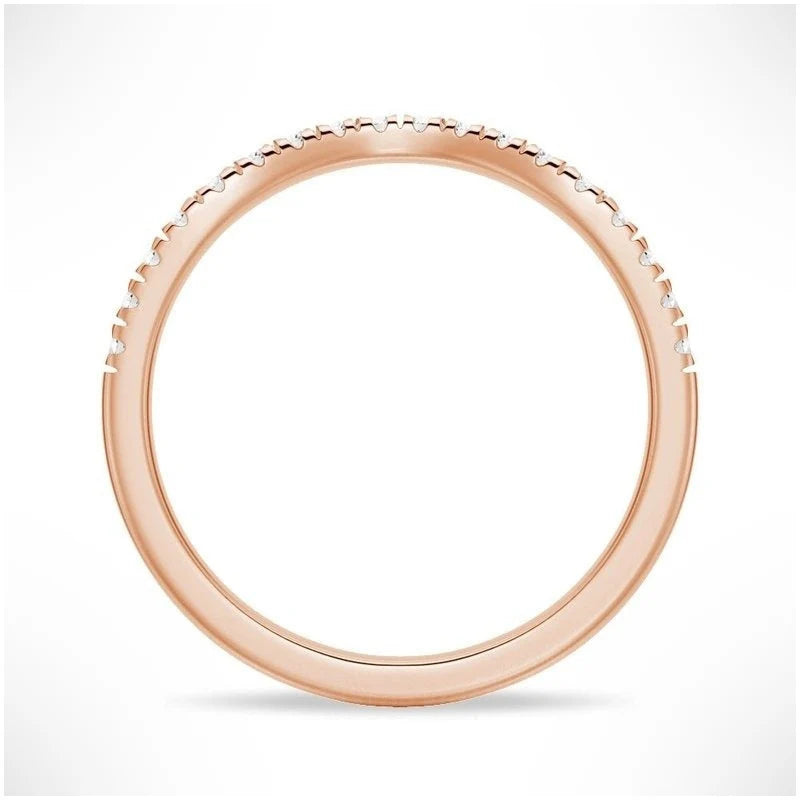 Petite Pave French Moissanite Wedding Band