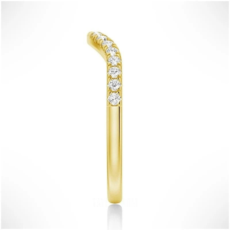 Petite Pave French Moissanite Wedding Band