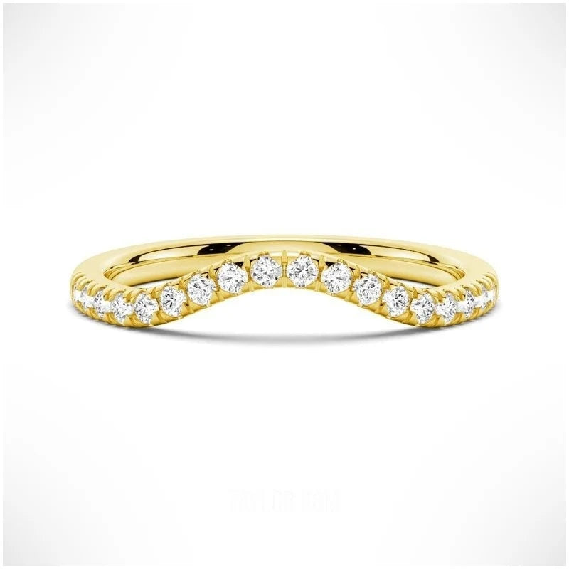 Petite Pave French Moissanite Wedding Band