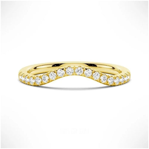 Petite Pave French Moissanite Wedding Band