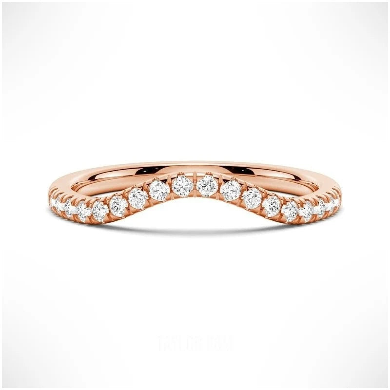 Petite Pave French Moissanite Wedding Band