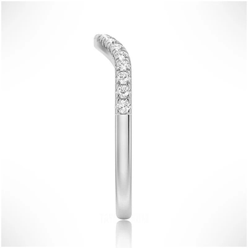 Petite Pave French Moissanite Wedding Band
