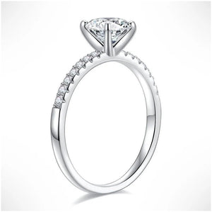 Elegant Sterling Silver Moissanite Ring Design