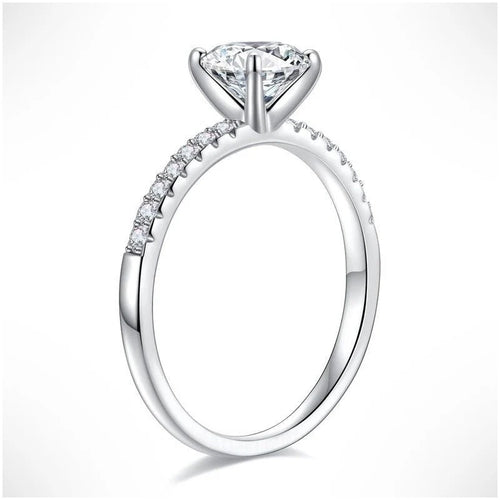 Elegant Sterling Silver Moissanite Ring Design