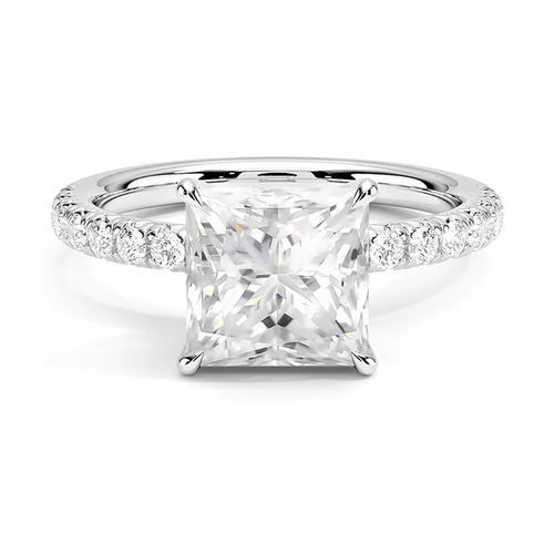 Accented Princess Cut Lab-Grown Diamond Ring