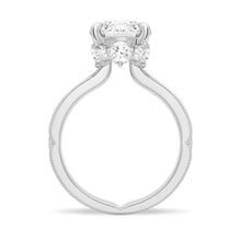 Load image into Gallery viewer, Side View of Moissanite Halo Ring