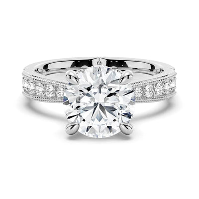 1.5CT Round Moissanite Ring with Hidden Halo