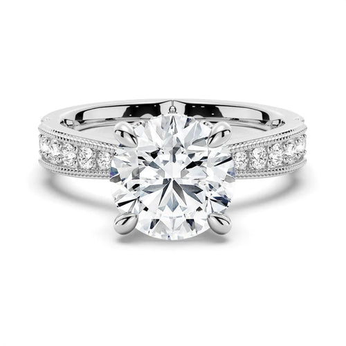 1.5CT Round Moissanite Ring with Hidden Halo
