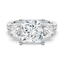 Load image into Gallery viewer, Three Stone Princess Cut Lab-Grown Diamond Ring