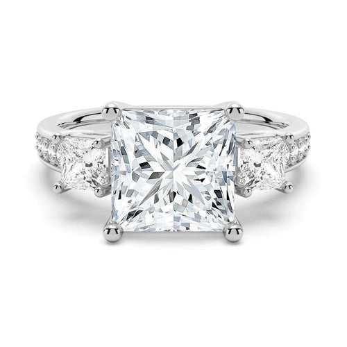 Three Stone Princess Cut Lab-Grown Diamond Ring
