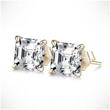 Load image into Gallery viewer, Asscher Cut Moissanite Stud Earrings – Silver, Gold &amp; Platinum
