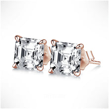 Load image into Gallery viewer, Asscher Cut Moissanite Stud Earrings – Silver, Gold &amp; Platinum