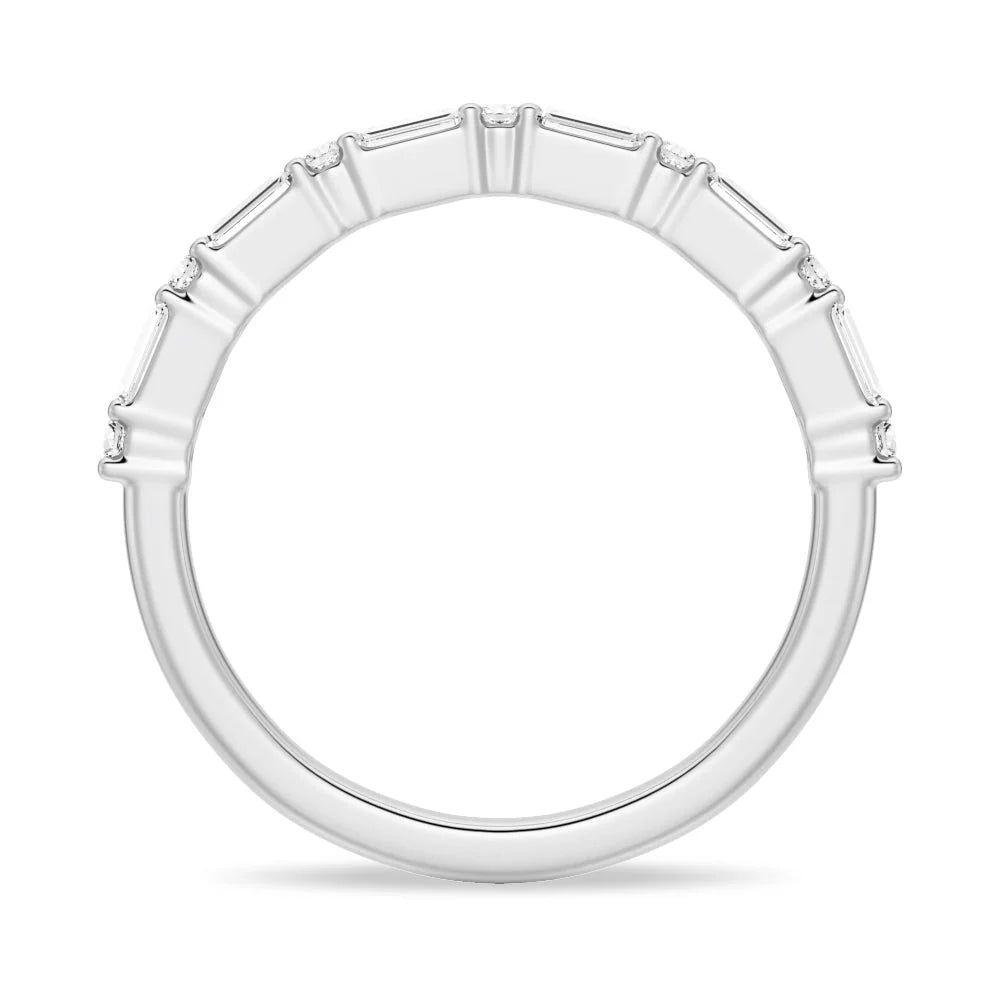 Moissanite Prong Wedding Band Closeup