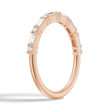 Load image into Gallery viewer, Baguette and Round Prong Set Moissanite Wedding Band