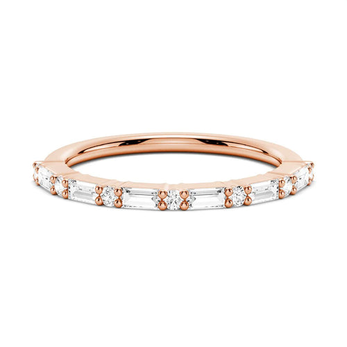 Elegant Baguette and Round Stone Ring