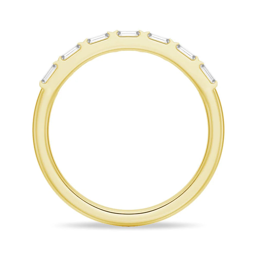 Gold Baguette Cut Moissanite Ring Detail