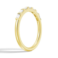 Load image into Gallery viewer, Baguette Cut Tension Set Moissanite Wedding Band – Modern Elegant Ring
