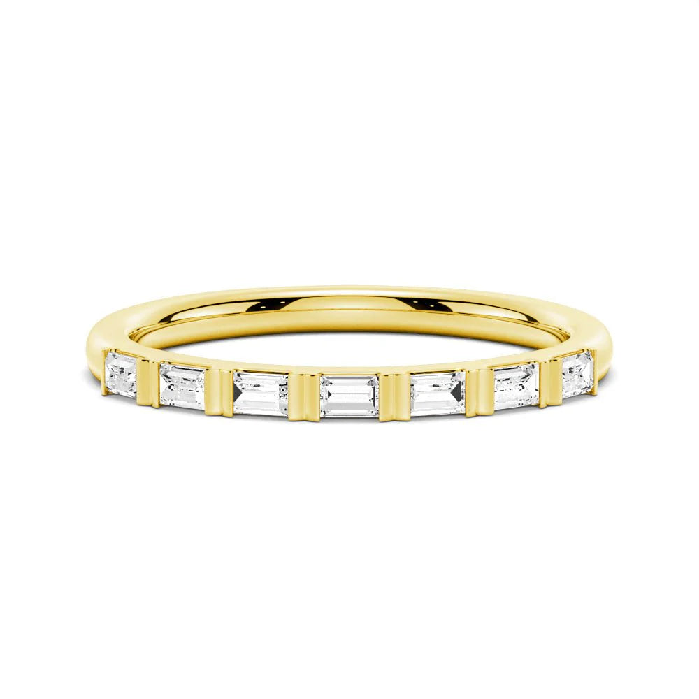 Baguette Cut Tension Set Moissanite Wedding Band