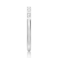Load image into Gallery viewer, Baguette Cut Tension Set Moissanite Wedding Band – Modern Elegant Ring