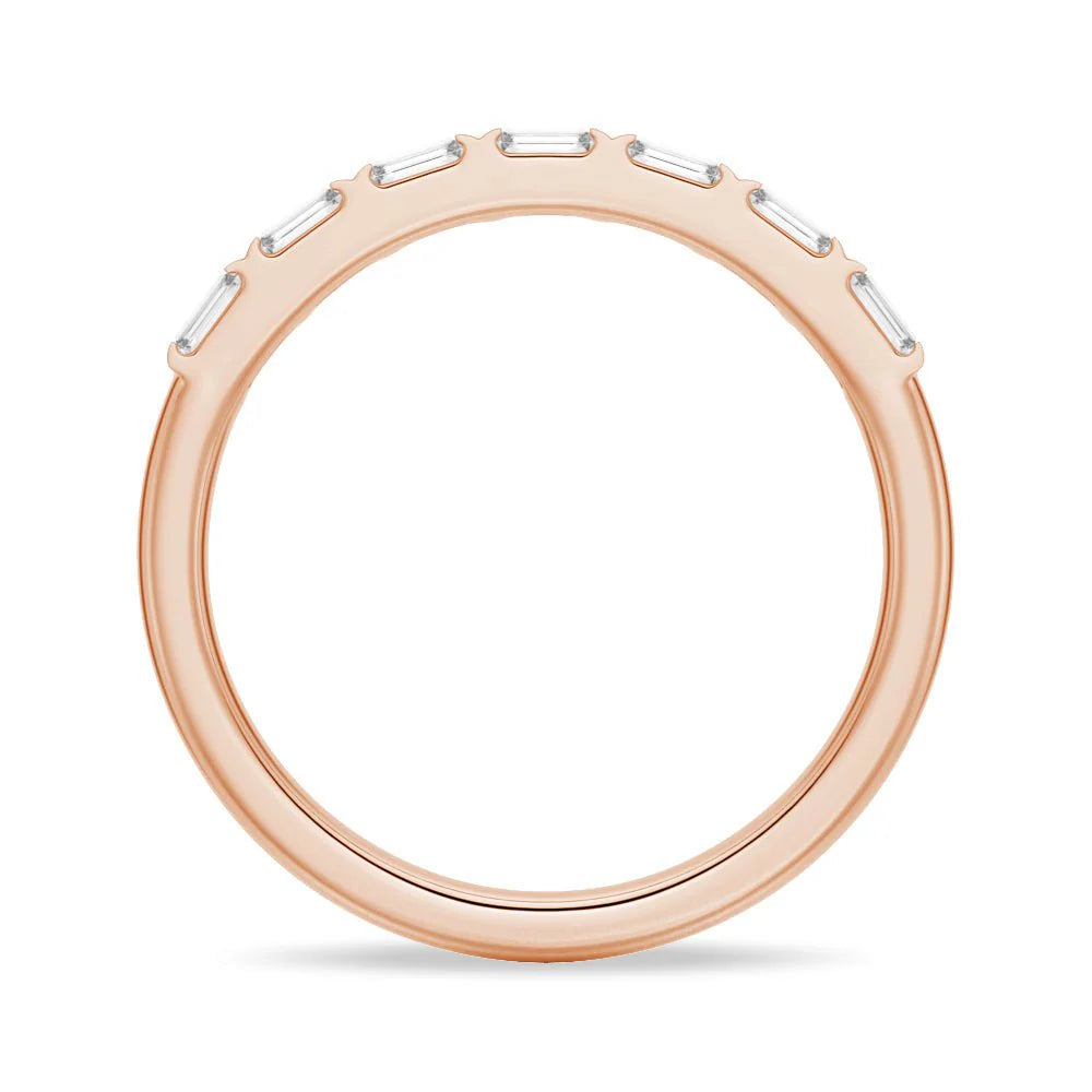 Baguette Cut Tension Set Moissanite Wedding Band – Modern Elegant Ring
