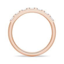 Load image into Gallery viewer, Baguette Cut Tension Set Moissanite Wedding Band – Modern Elegant Ring