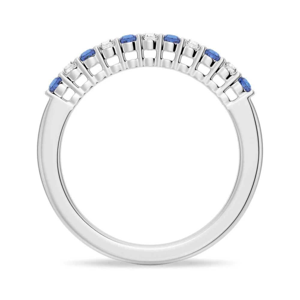 Blue and White Sapphire Bridal Ring