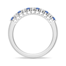 Load image into Gallery viewer, Blue and White Sapphire Bridal Ring