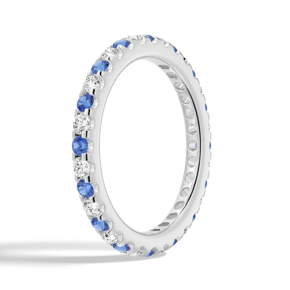 Sapphire Wedding Band in Platinum
