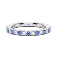 Load image into Gallery viewer, Blue and White Sapphire Eternity Band