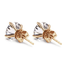 Load image into Gallery viewer, Brilliant 4-Prong Moissanite Stud Earrings – Silver &amp; Gold Options